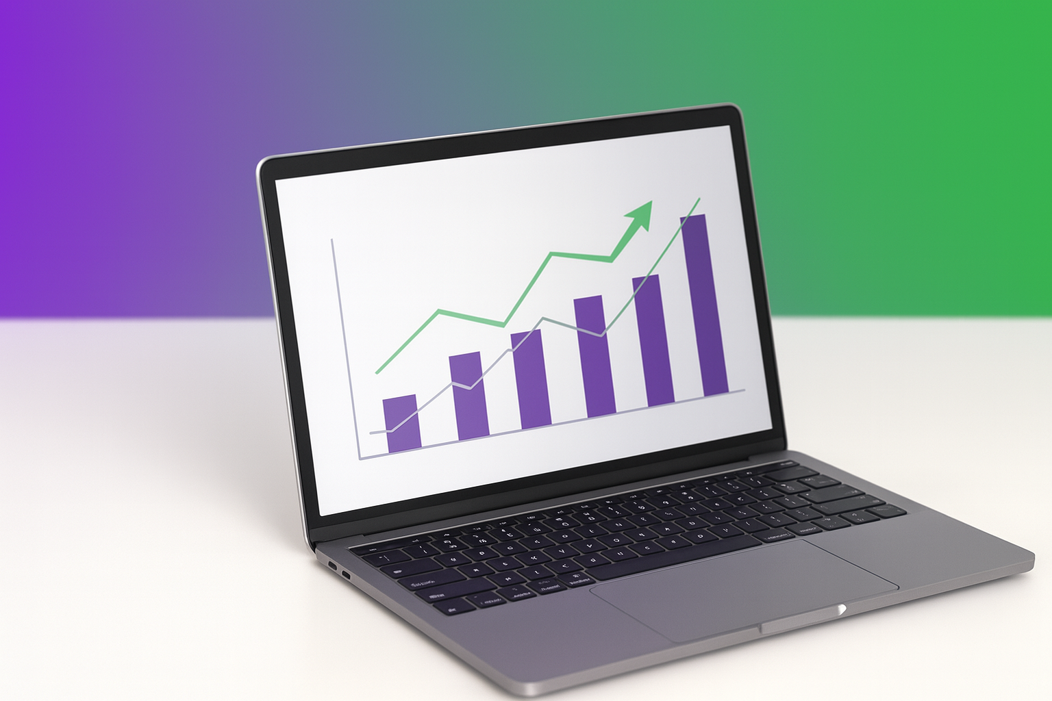 Banner Growth Marketing con laptop y métricas